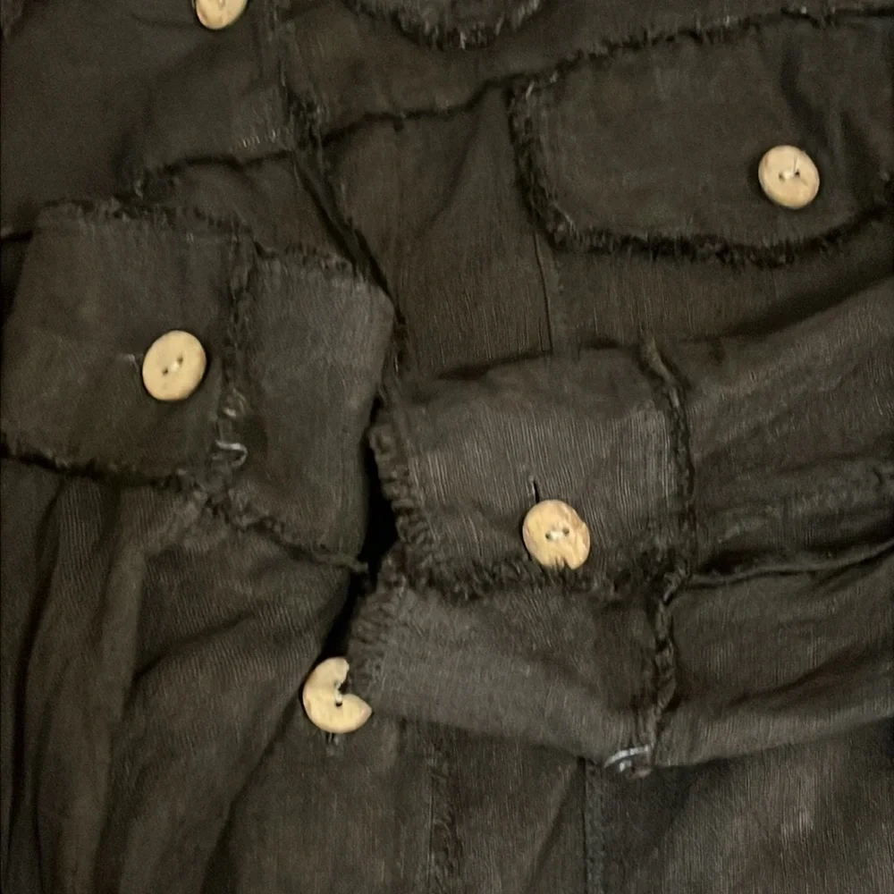 Tina Stephens Black Linen Jacket Classic Denim Style - Picture 9 of 14